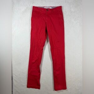 Lacoste Classic 29W Slim Fit Red Straight Leg Men’s Chino Designer Pants France